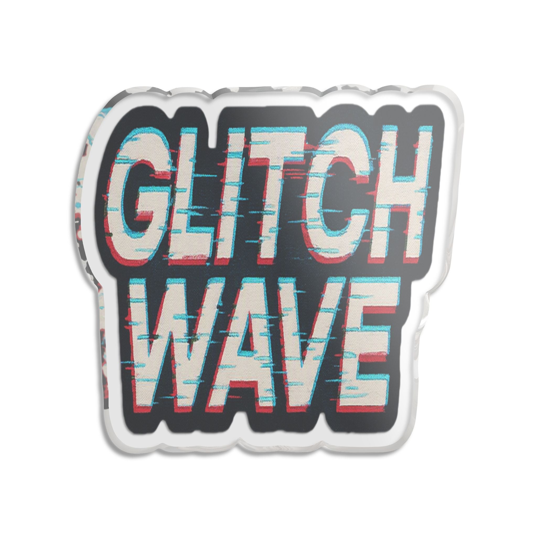 Glitch Wave Sticker — Retro Distorted Text Decal