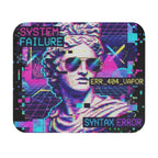 Vaporwave 'System Failure' Rectangle Mouse Pad – Retro 80s Aesthetic, 'ERR_404_VAPOR' & 'SYNTAX ERROR' Design