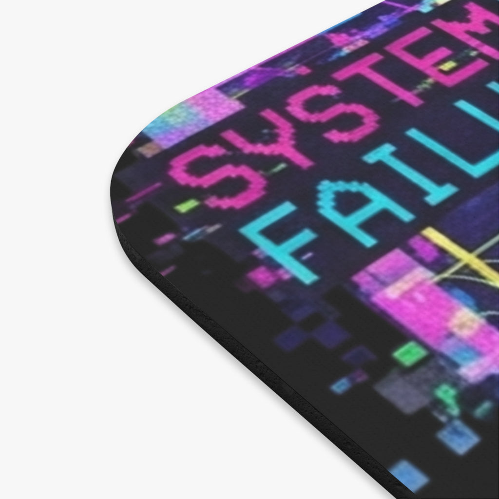 Vaporwave 'System Failure' Rectangle Mouse Pad – Retro 80s Aesthetic, 'ERR_404_VAPOR' & 'SYNTAX ERROR' Design