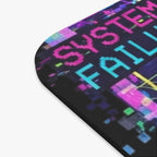 Vaporwave 'System Failure' Rectangle Mouse Pad – Retro 80s Aesthetic, 'ERR_404_VAPOR' & 'SYNTAX ERROR' Design