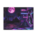 Vaporwave Neon Canvas Print – Retro Japanese Horror Nightscape
