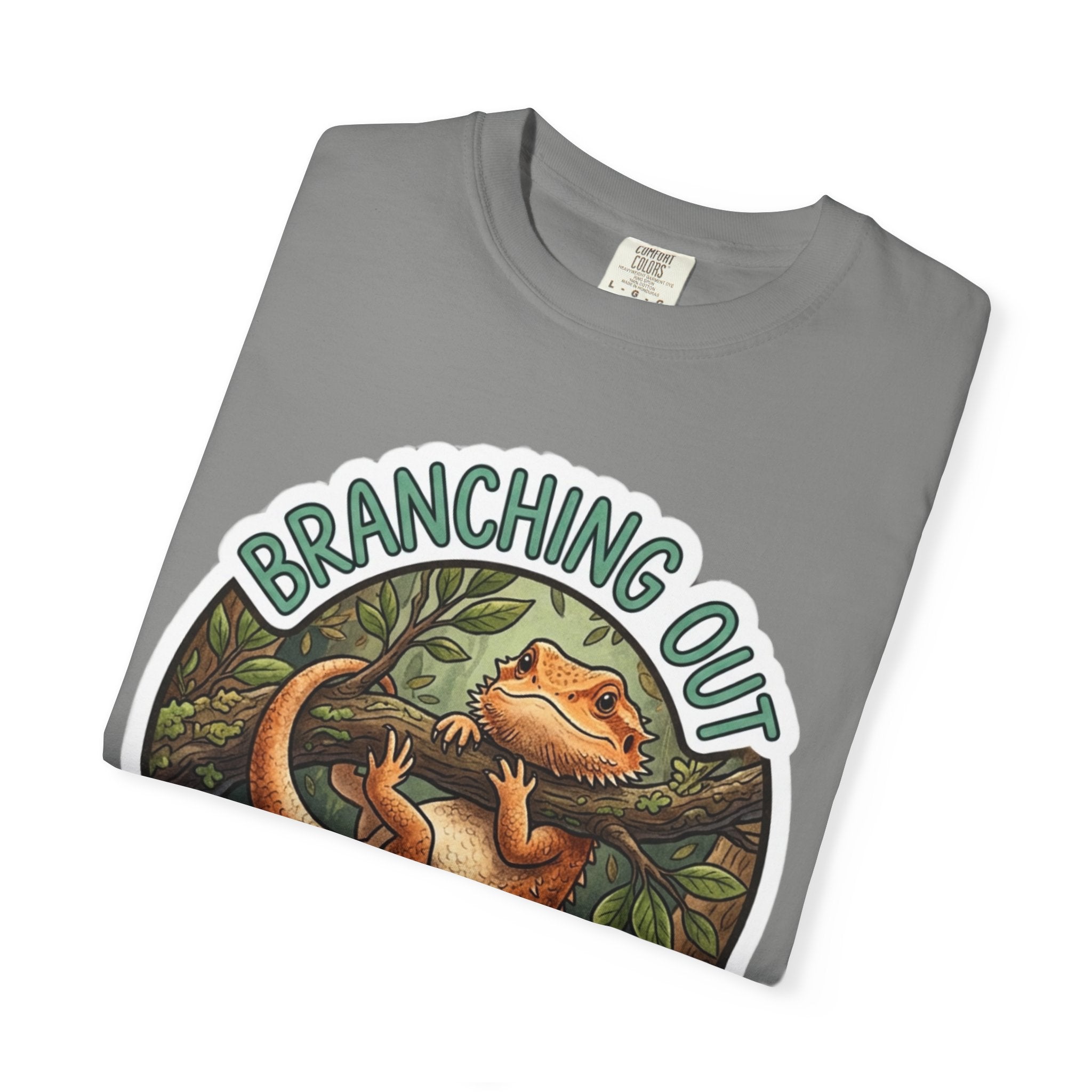 Bearded Dragon T-Shirt — "Branching Out (But Mostly Just Hanging On)" Graphic Tee