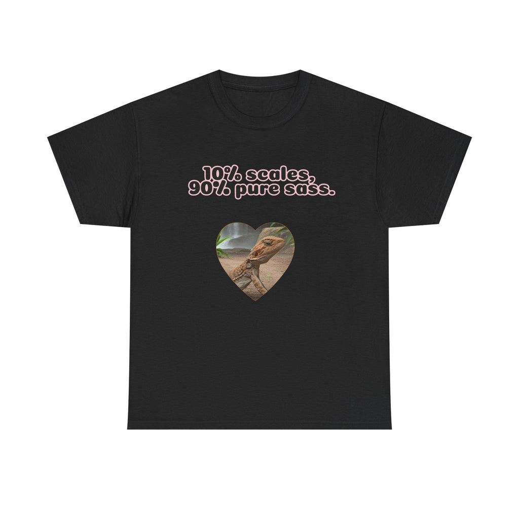 Bearded Dragon Tee — "10% Scales, 90% Pure Sass" Heart Design