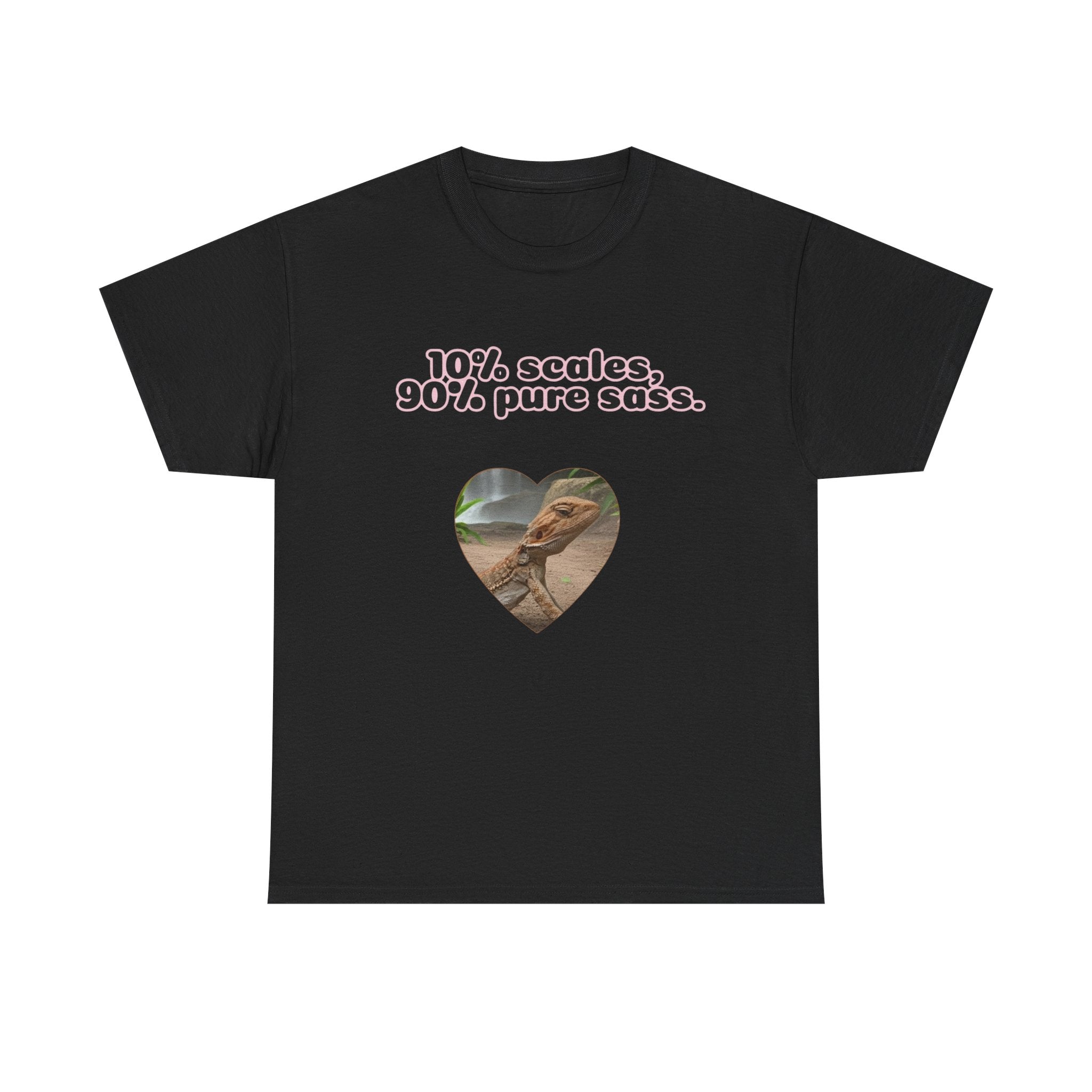 Bearded Dragon Tee — "10% Scales, 90% Pure Sass" Heart Design