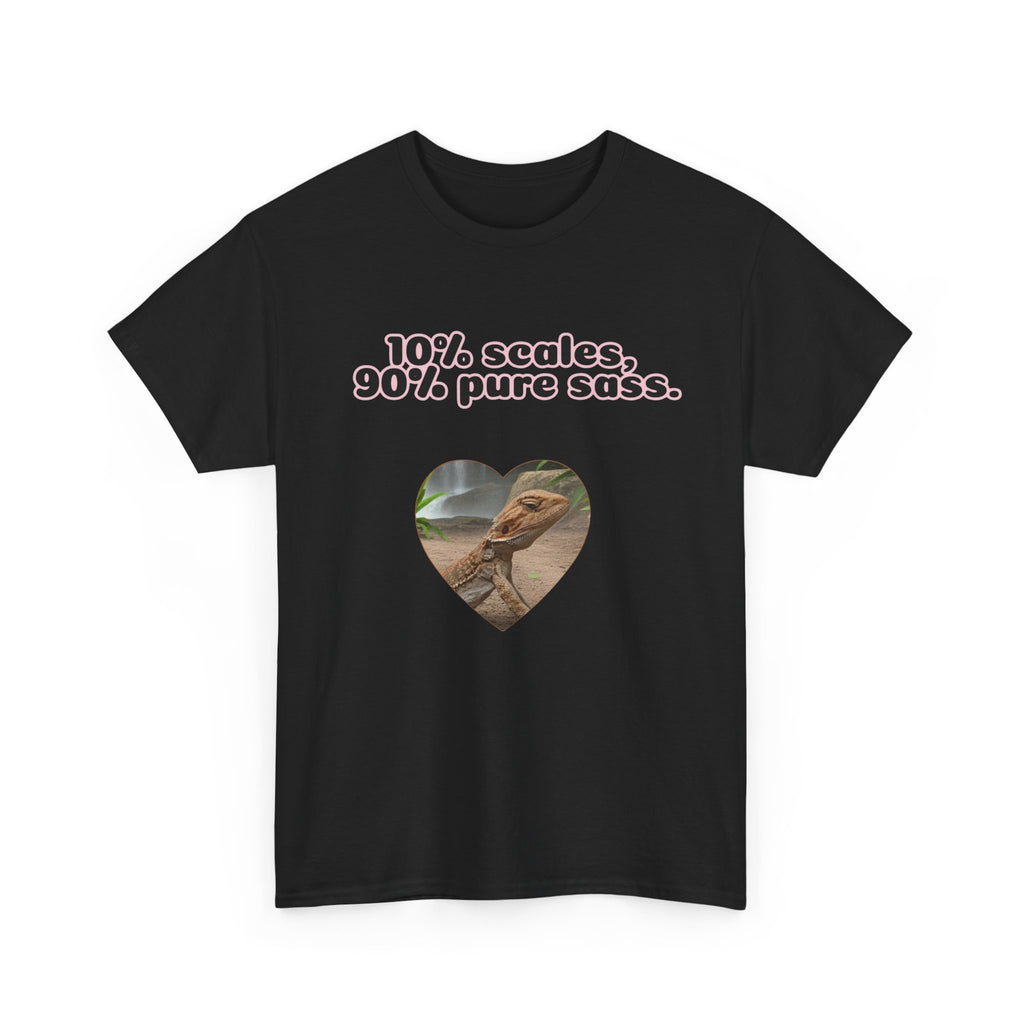 Bearded Dragon Tee — "10% Scales, 90% Pure Sass" Heart Design