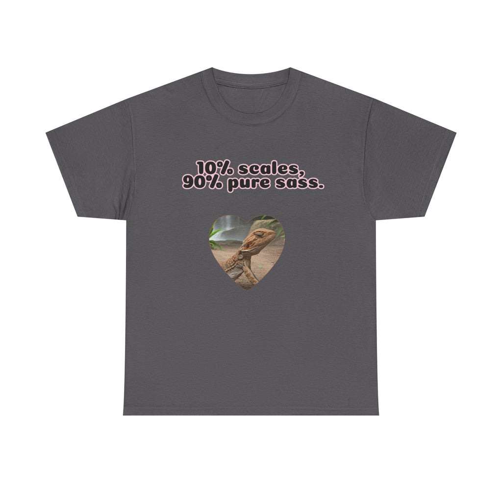 Bearded Dragon Tee — "10% Scales, 90% Pure Sass" Heart Design