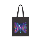 Retro Vaporwave Tote Bag — Neon City & Tropical Synthwave Canvas Tote