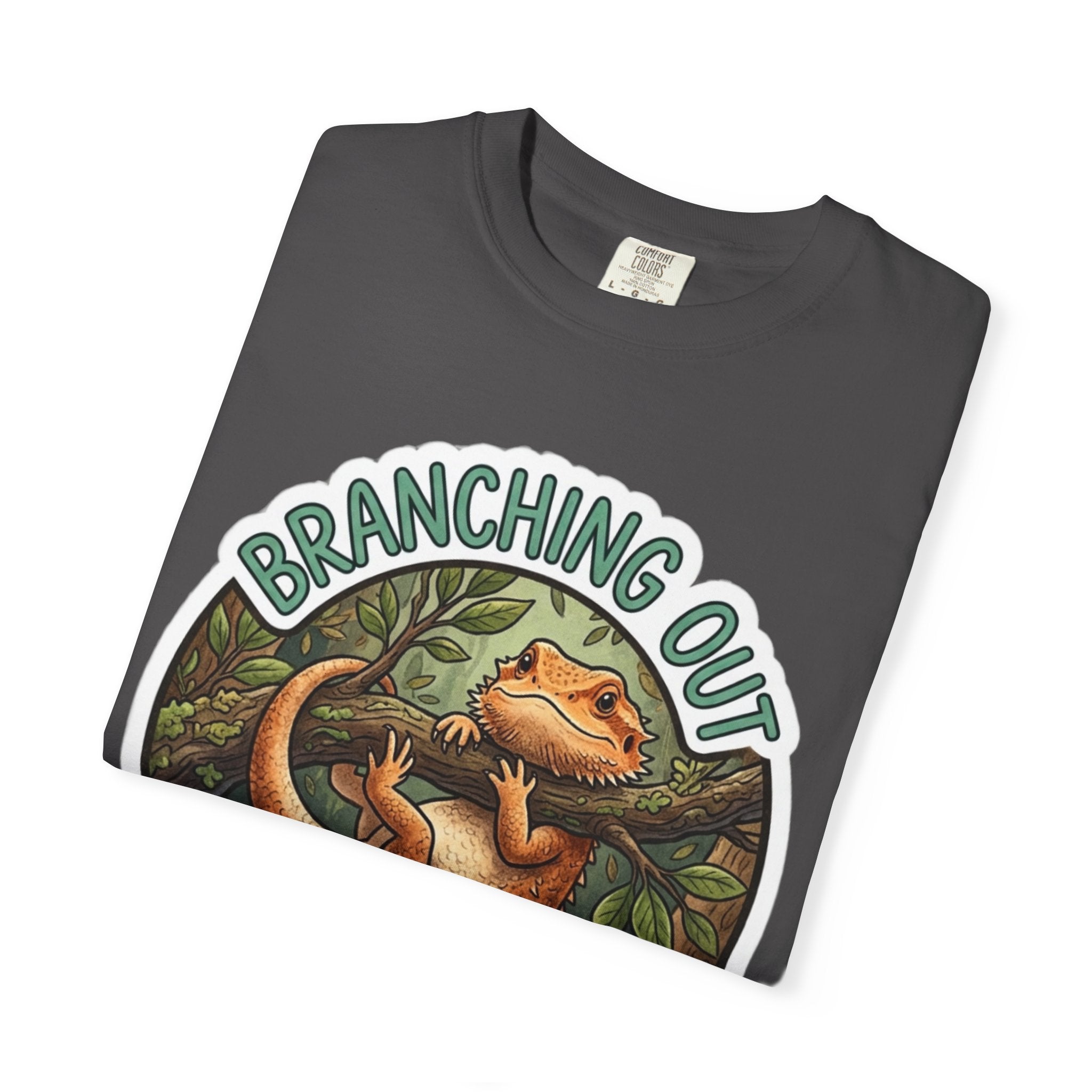Bearded Dragon T-Shirt — "Branching Out (But Mostly Just Hanging On)" Graphic Tee