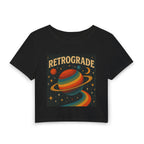 Retrograde Planet Crop Tee – Vintage Rainbow Saturn Graphic